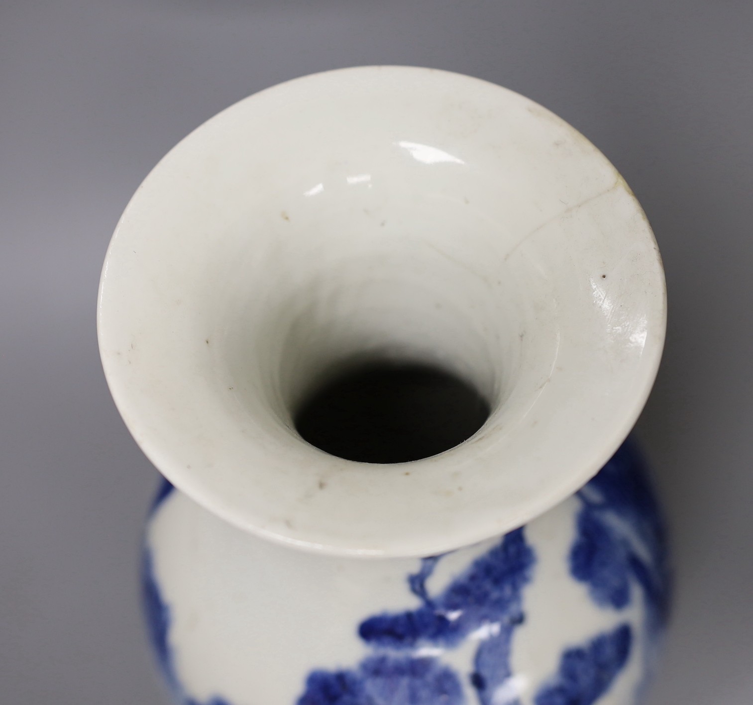 A 19th century Chinese blue and white vase, 36cm